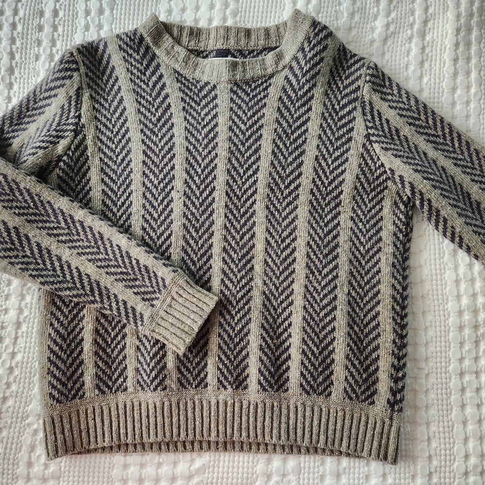 Women's McConnell Grey And Blue Patterned Sweater